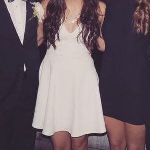 Lulus white V neck skater dress